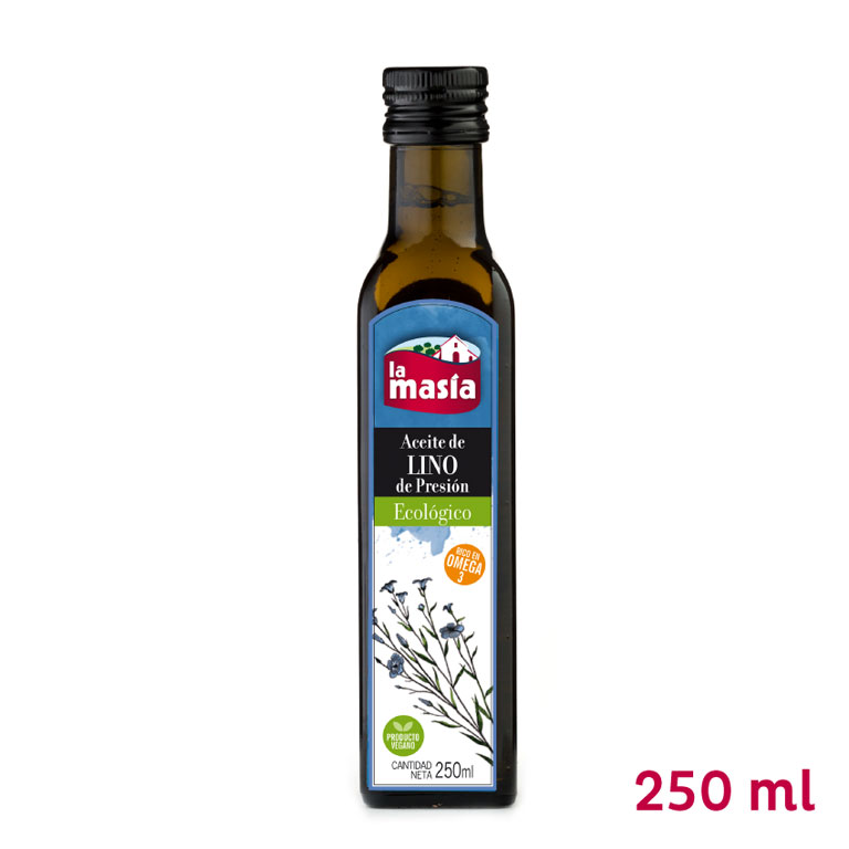 Botella de aceite de lino 250 ml