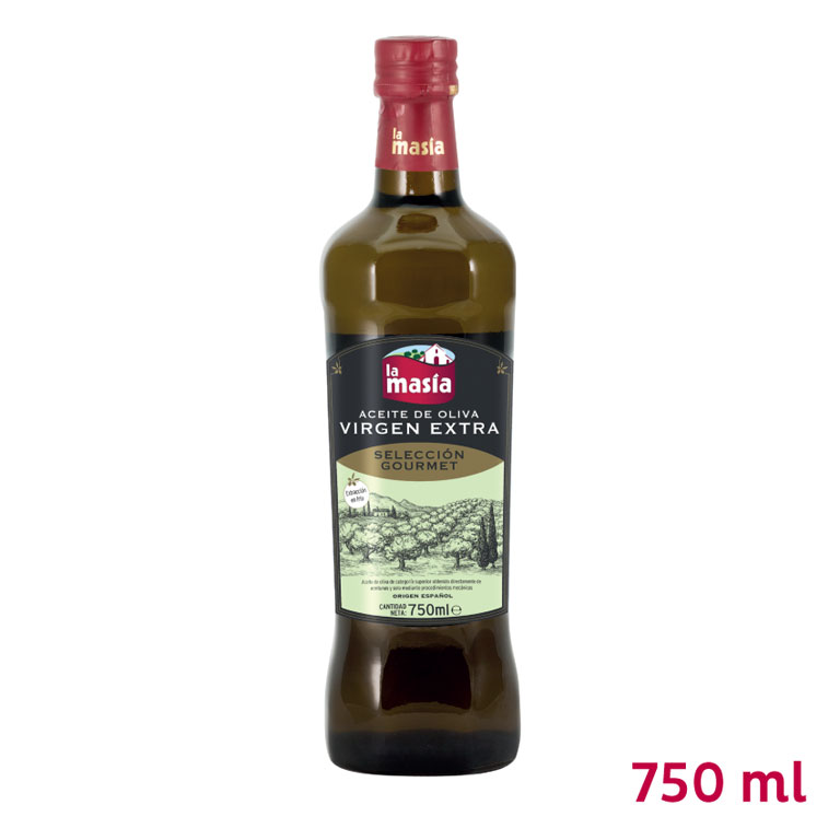 Botella de aceite de oliva virgen extra selección gourmet 750 ml