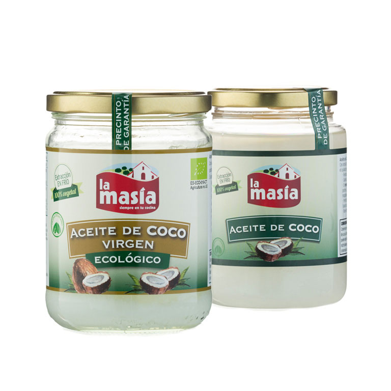 Tarros de aceite de coco