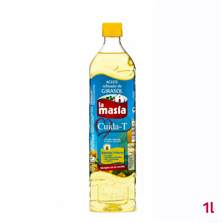Botella de aceite refinado de girasol Cuida-T 1 litro