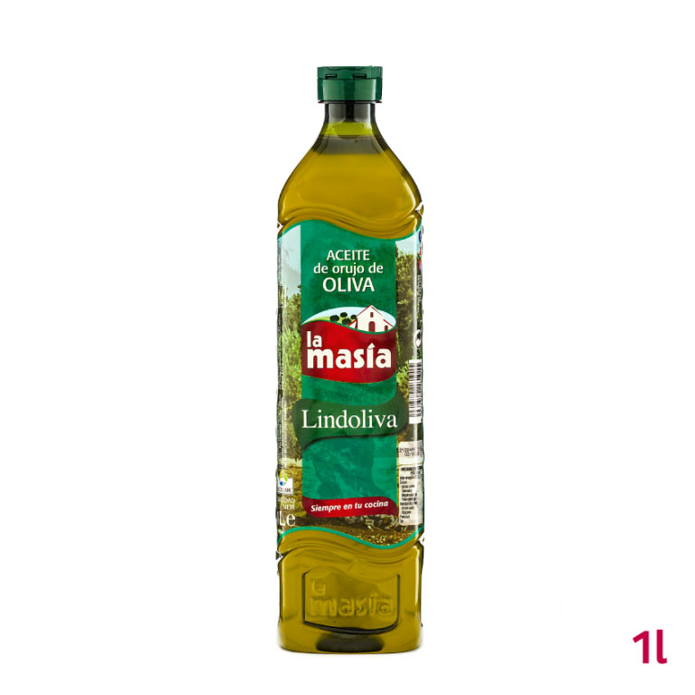 Botella de aceite de orujo de oliva Lindoliva 1 litro