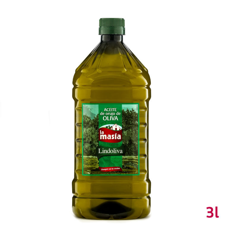 Botella de aceite de orujo de oliva Lindoliva 3 litros